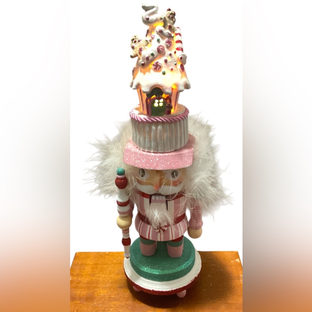 HOLLY ADLER (Kirk Adler) Lights- up Cupcake Nutcracker 15" tall